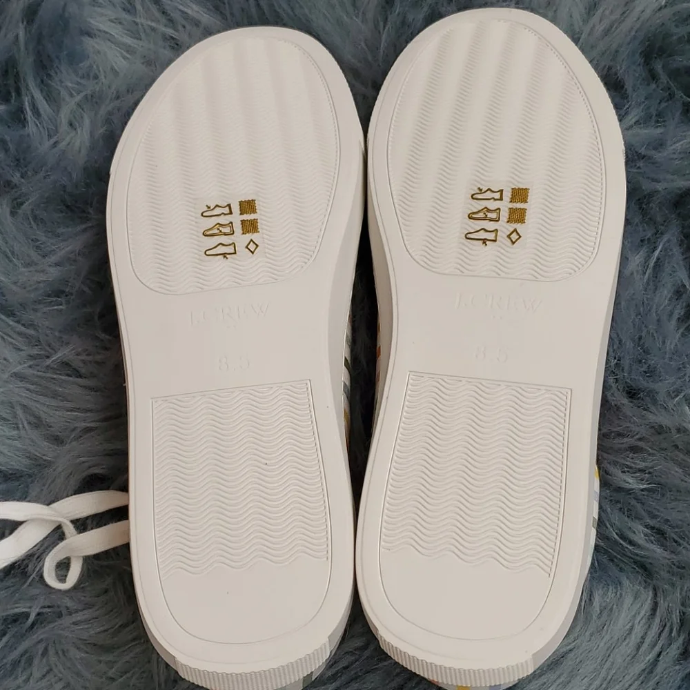 NIB J. Crew Printed Canvas Striped Sneakers